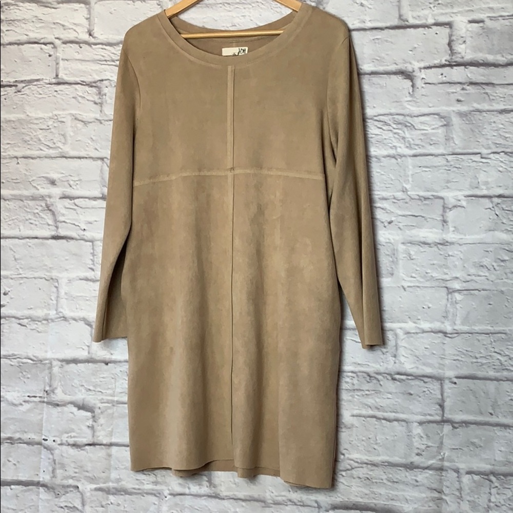 Faux Suede Tan dress from JOH - XL - With Pockets!